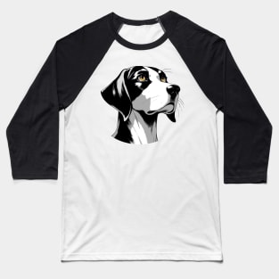 Stunning and Cool English Foxhound Monochrome and Gold Portrait for Father's Day Baseball T-Shirt